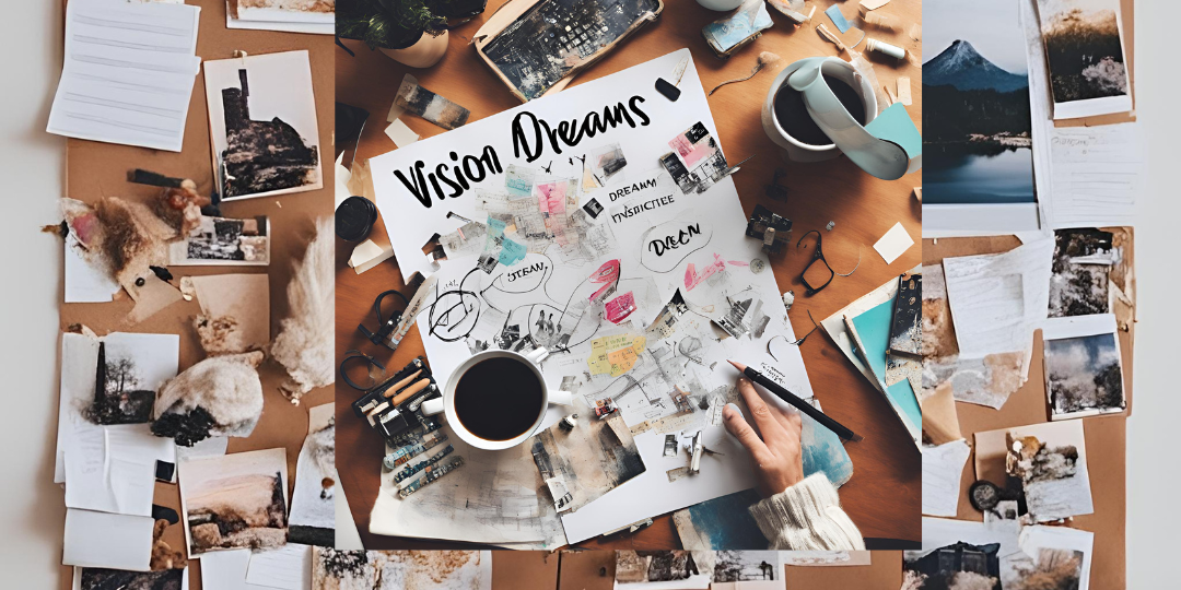 Träume Ziele Visionen Wirklichkeit – dein Visionboard